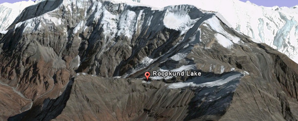 Roopkund Lake - Location on Google SightSeeing