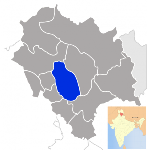 District Mandi Highlighted in the Map of Himachal Pradesh