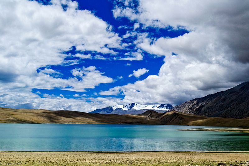 Tsomoriri Lake in Ladakh, Jammu and Kashmir during summers