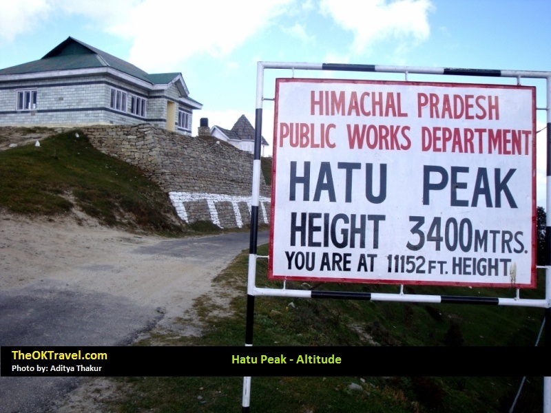 Hatu Peak in Shimla - Altitude - 3400 Meters