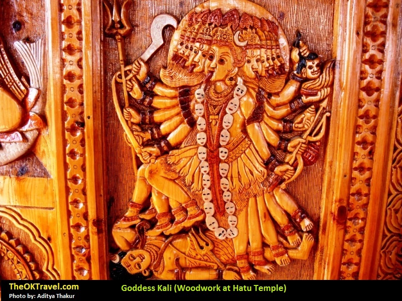 Woodwork (Goddess Kali) at Hatu Temple