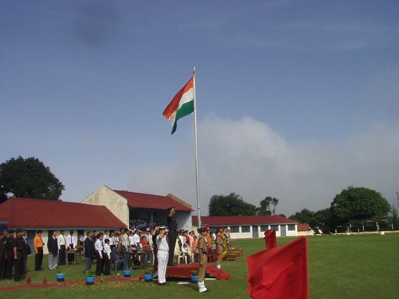 Military School Chail celebrating independence Day on 15th Aug in the worlds highest cricket ground