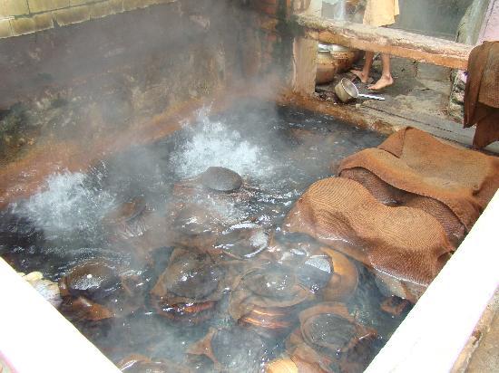 Rice cooking at Manikaran hot water springs