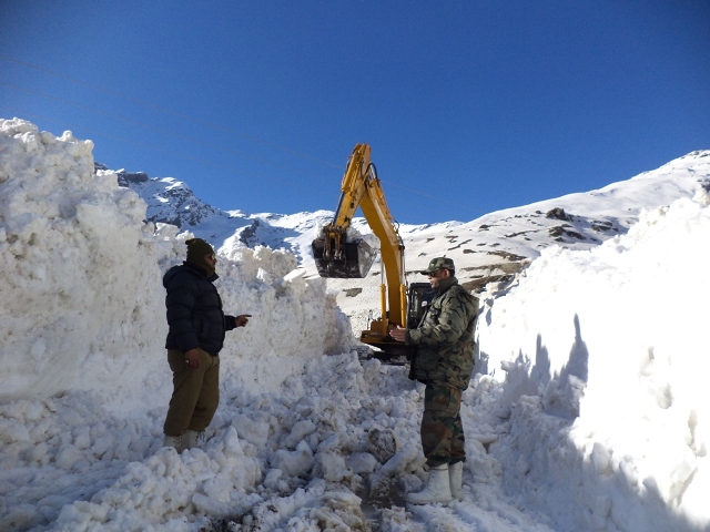 File Photo: Snow Clearing Operations Atop Rohtang Pass; Pic by Sanjay Datta